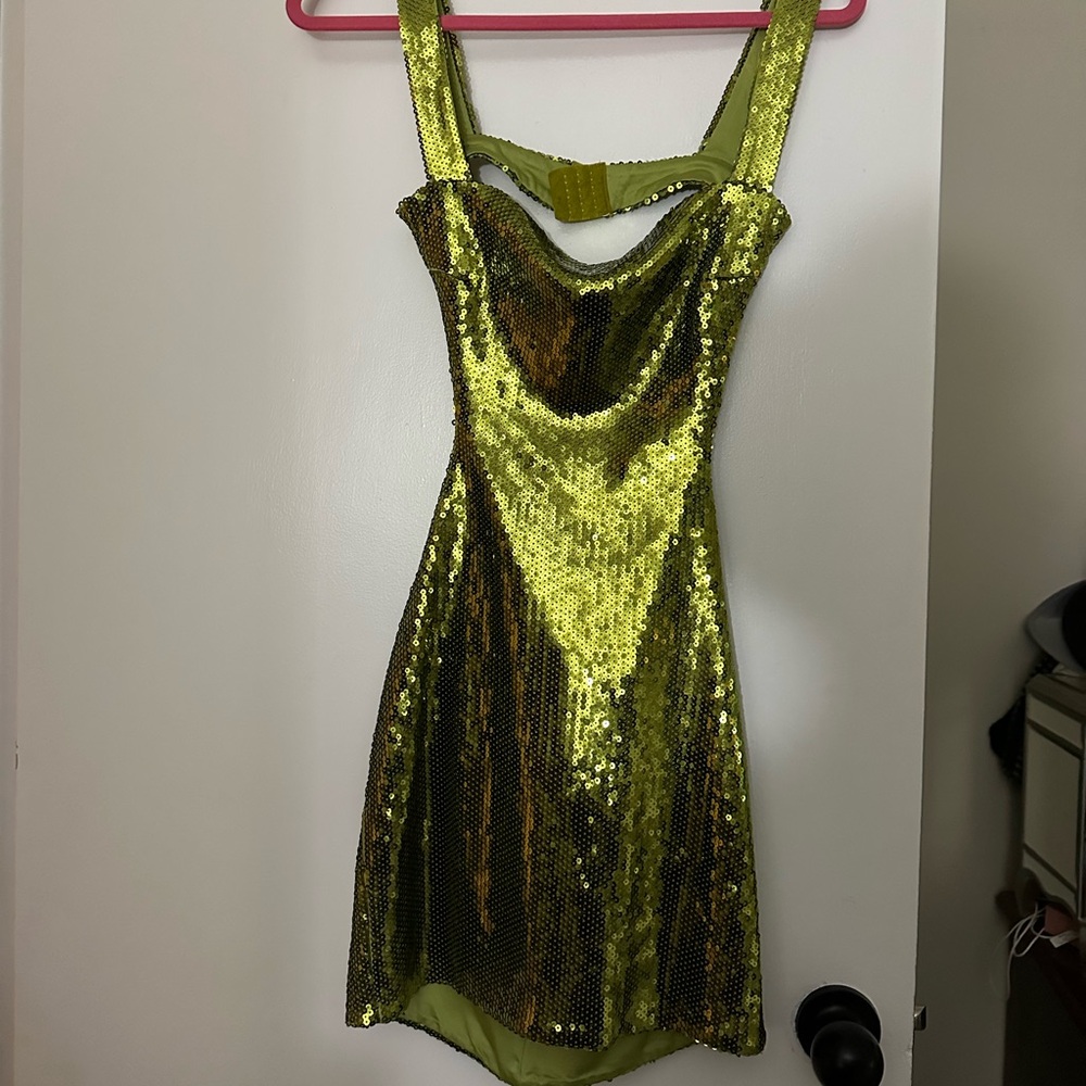 Green sequin dress from meshki